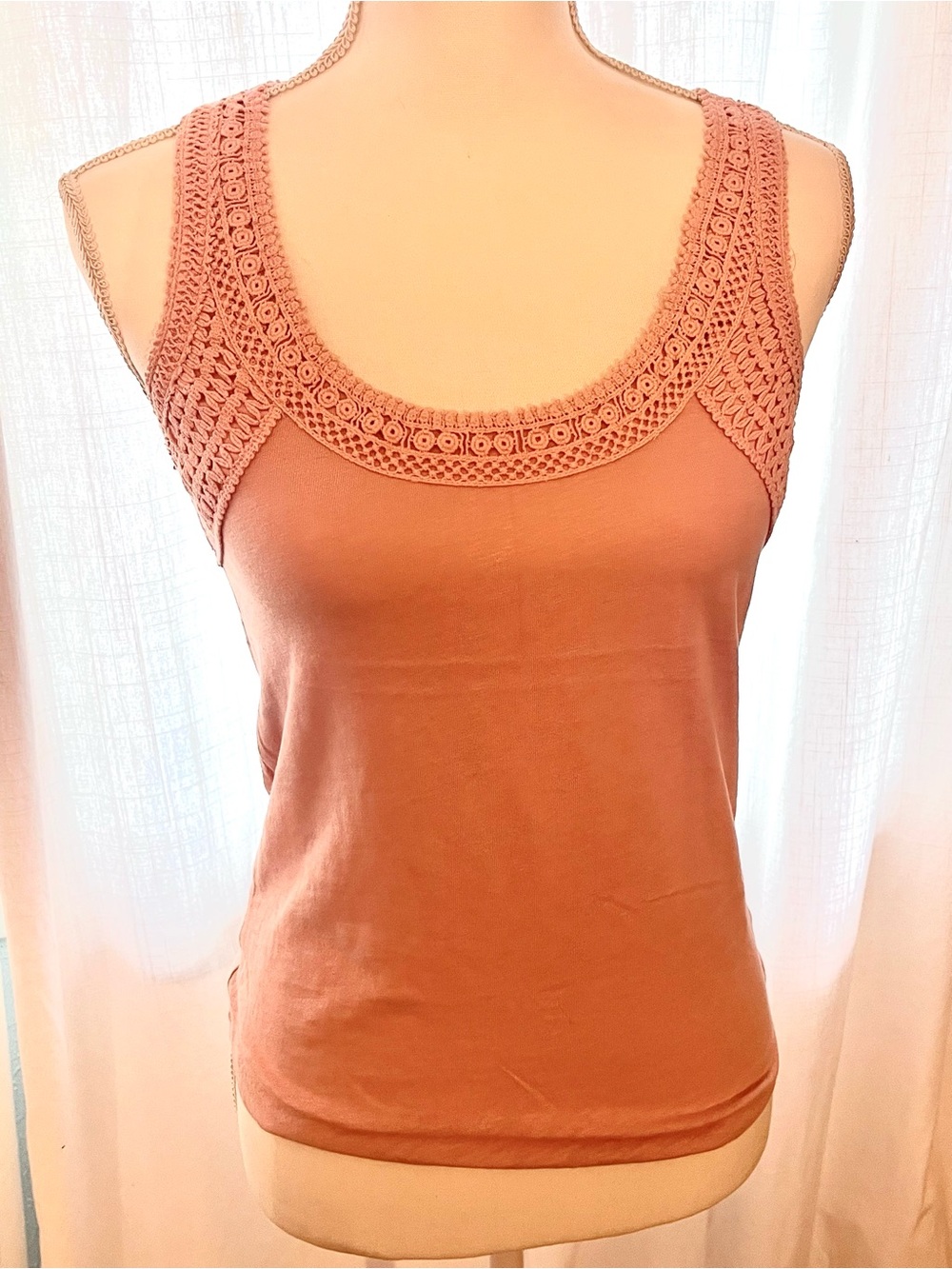 J. Crew Crochet-Trim Tank Top - Rose